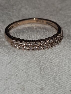 Vintafe 14K Rose Gold PSCO Diamond Stackable Band - 25 Natural Diamonds 1.5g